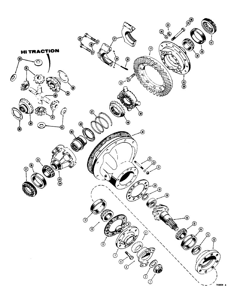 Схема запчастей Case 600 - (150) - PR75 AXLE DIFFERENTIAL (03) - TRANSMISSION