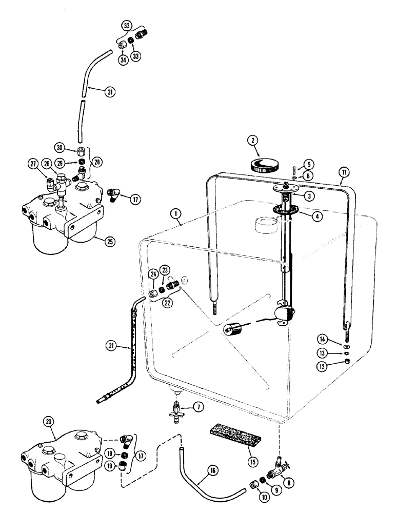 Схема запчастей Case W12 - (034) - FUEL TANK (03) - FUEL SYSTEM