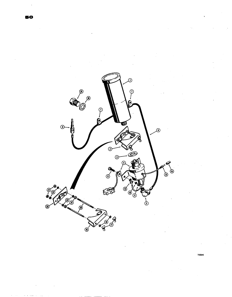 Схема запчастей Case W24B - (050) - COLD STARTING SYSTEM, MODELS WITH SADDLE CLAMPED CYLINDER (04) - ELECTRICAL SYSTEMS