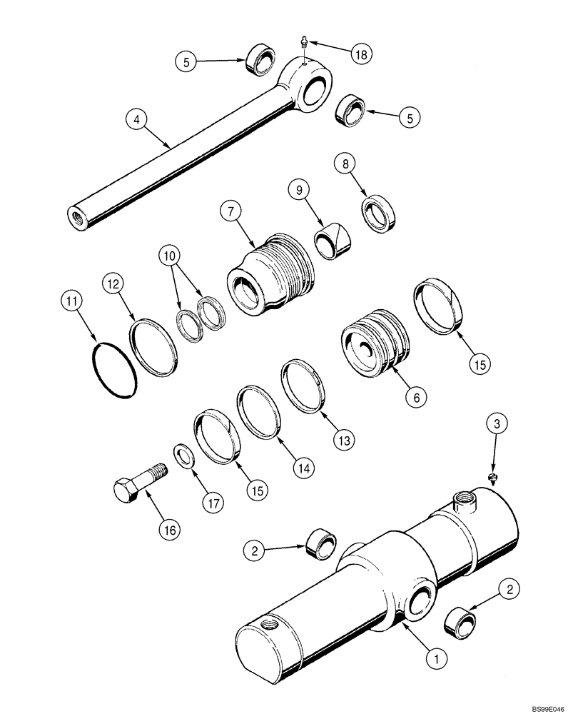 Схема запчастей Case 550H-IND - (08-12) - CYLINDER ASSY, RIPPER (08) - HYDRAULICS