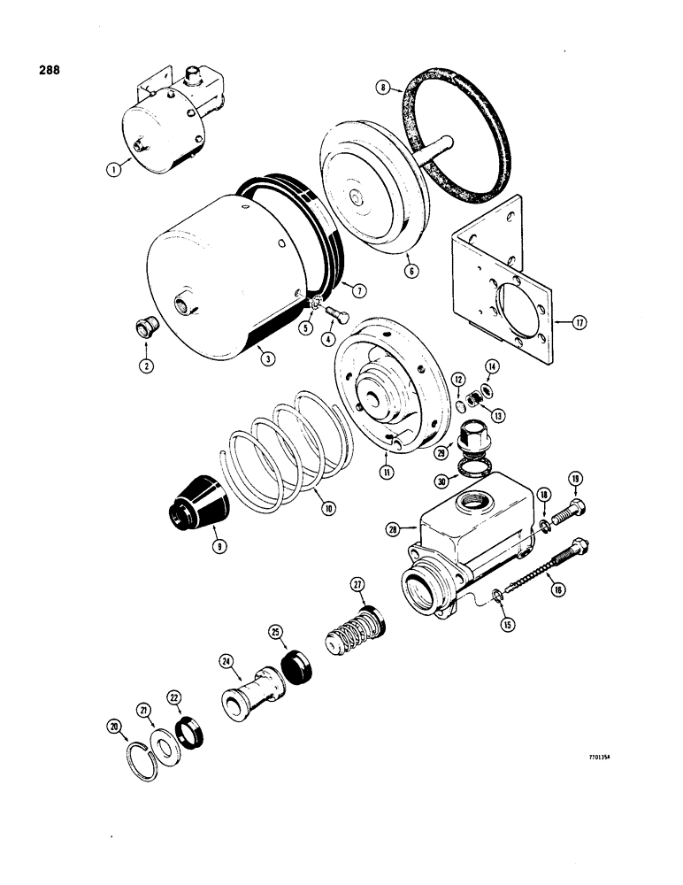 Схема запчастей Case W20B - (288) - L73987 BRAKE ACTUATOR, USED ON W20B (07) - BRAKES