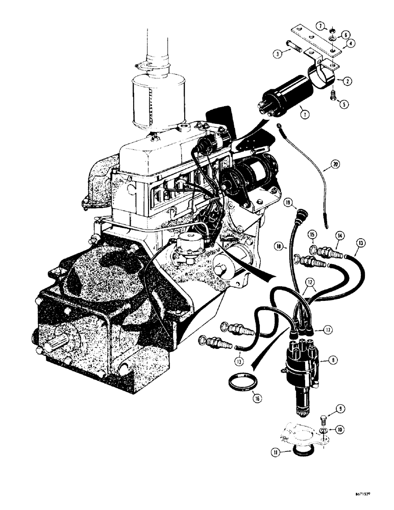 Схема запчастей Case 310G - (082) - COIL, DISTRIBUTOR AND RELATED PARTS (06) - ELECTRICAL SYSTEMS