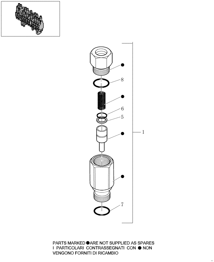 Схема запчастей Case CX31B - (1.050D[01]) - HYDRAULIC CONTROL VALVE - COMPONENTS (VALVE) (35) - HYDRAULIC SYSTEMS