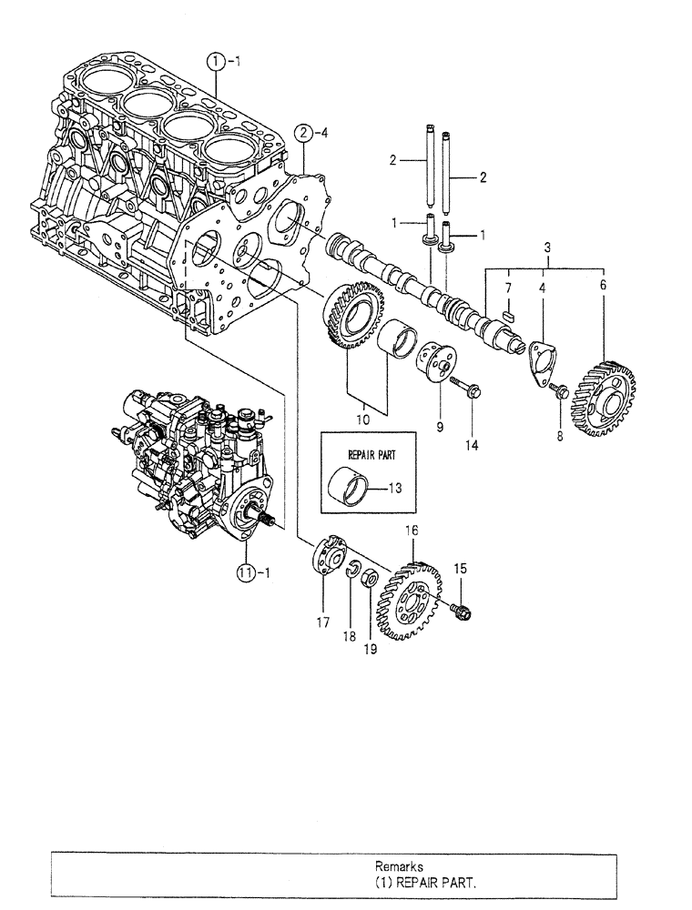 Схема запчастей Case CX50B - (08-007) - CAMSHAFT & DRIVING GEAR ENGINE COMPONENTS