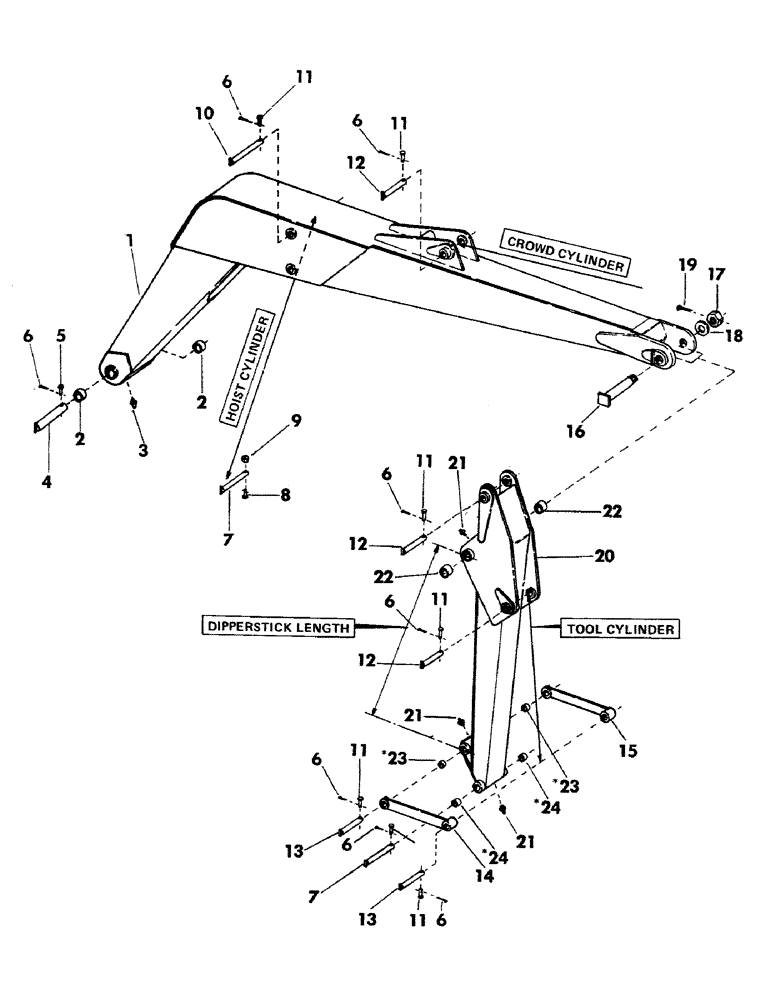 Схема запчастей Case 35EC - (055) - "E" MAIN BOOM AND DIPPERSTICK (09) - BOOMS