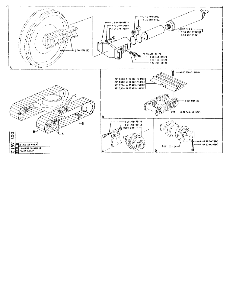 Схема запчастей Case 90BCL - (150) - TRACK GROUP (04) - UNDERCARRIAGE