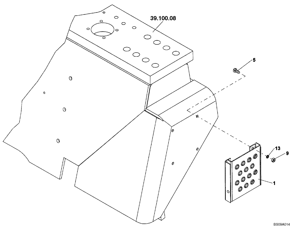 Схема запчастей Case SV212 - (39.100.12) - STEP, UPPER LH (39) - FRAMES AND BALLASTING