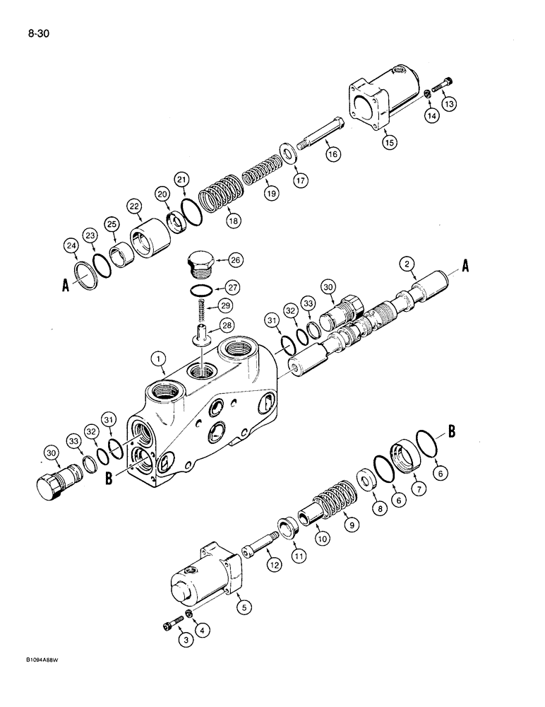 Схема запчастей Case 721 - (8-30) - LOADER LIFT SECTION - 1978302C1 (08) - HYDRAULICS