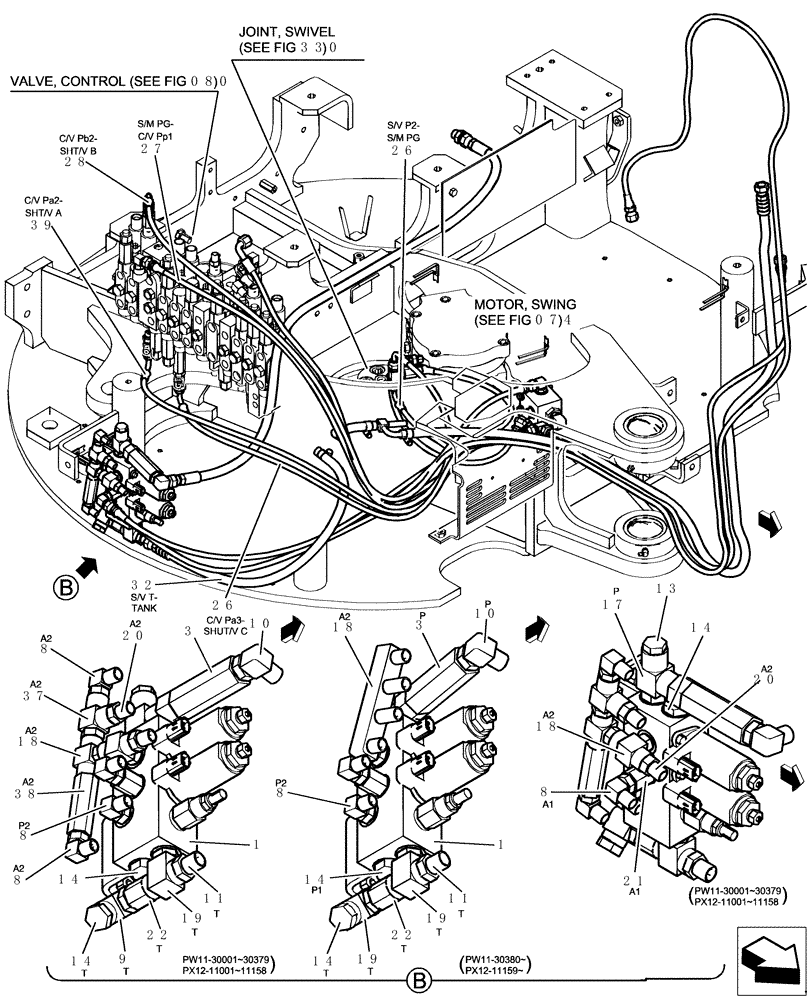 Схема запчастей Case CX31B - (724-18[2]) - CONTROL LINES, REMOTE (BOOM & ARM SAFETY) (35) - HYDRAULIC SYSTEMS