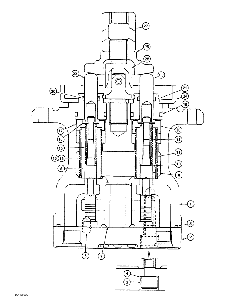 Схема запчастей Case 9010B - (8-100) - MANUALLY OPERATED CONTROL VALVE (08) - HYDRAULICS