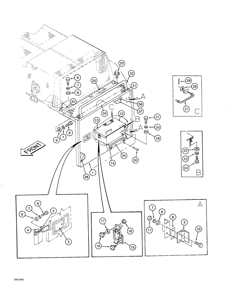 Схема запчастей Case 9030 - (9-18) - UPPER STRUCTURE, LEFT HAND SIDE COVER AND RELATED PARTS (09) - CHASSIS