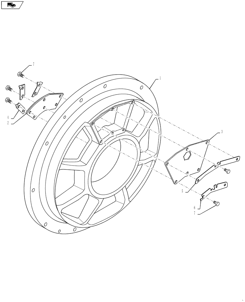 Схема запчастей Case DV207 - (75.200.03) - DRUM FLANGE LH (75) - SOIL PREPARATION