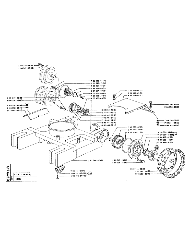 Схема запчастей Case 90CL - (017) - NO DESCRIPTION PROVIDED (04) - UNDERCARRIAGE