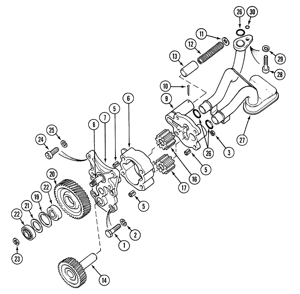 Схема запчастей Case 380B - (2-42) - OIL PUMP (02) - ENGINE