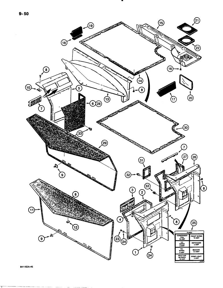 Схема запчастей Case W30 - (9-50) - CAB INTERIOR COVERS (09) - CHASSIS/ATTACHMENTS