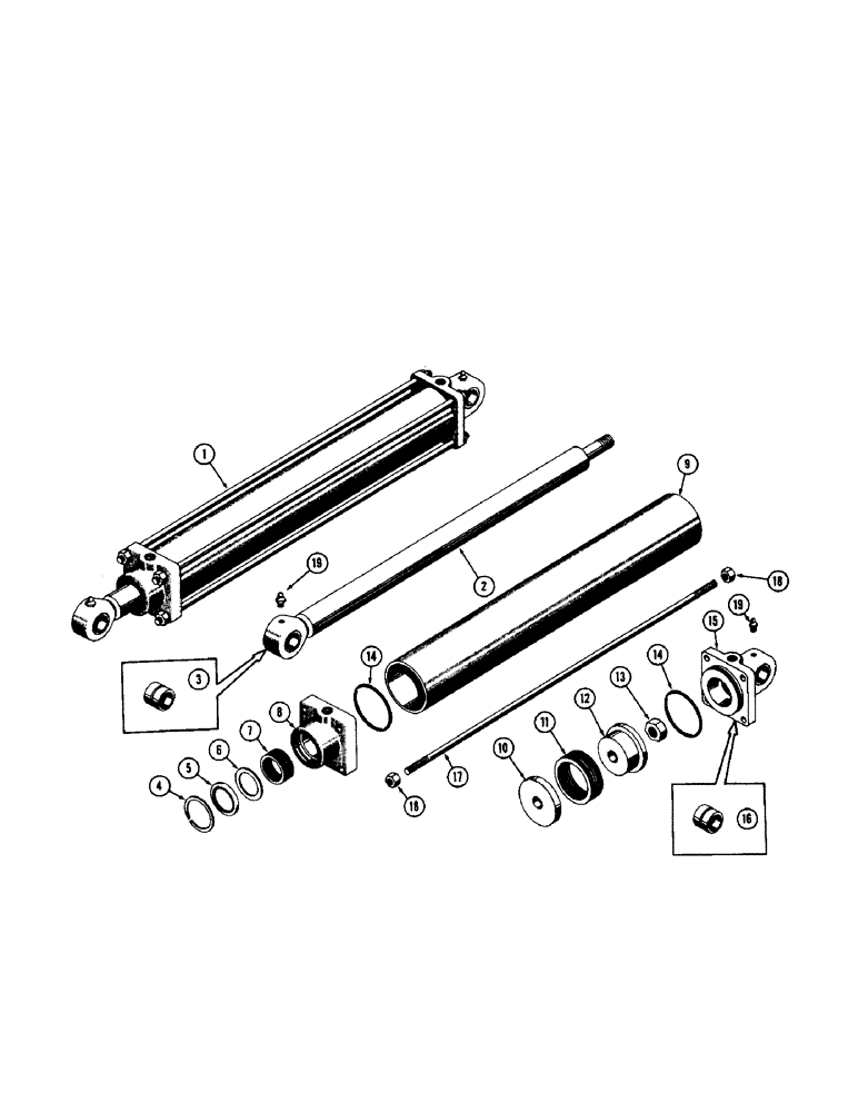 Схема запчастей Case 600 - (270) - HYDRAULIC CYLINDER ASSEMBLY - BACKHOE DUMP, TUBE, PISTON ROD (07) - HYDRAULIC SYSTEM