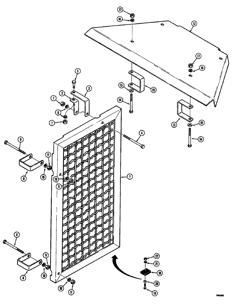 Схема запчастей Case 350B - (302) - CANOPY SIDE SCREENS AND EXTENSION (05) - UPPERSTRUCTURE CHASSIS