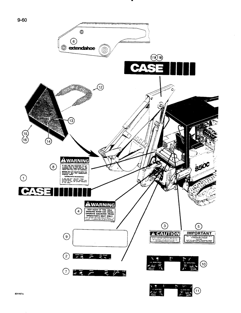 Схема запчастей Case 35C - (9-60) - DECALS (09) - CHASSIS/ATTACHMENTS