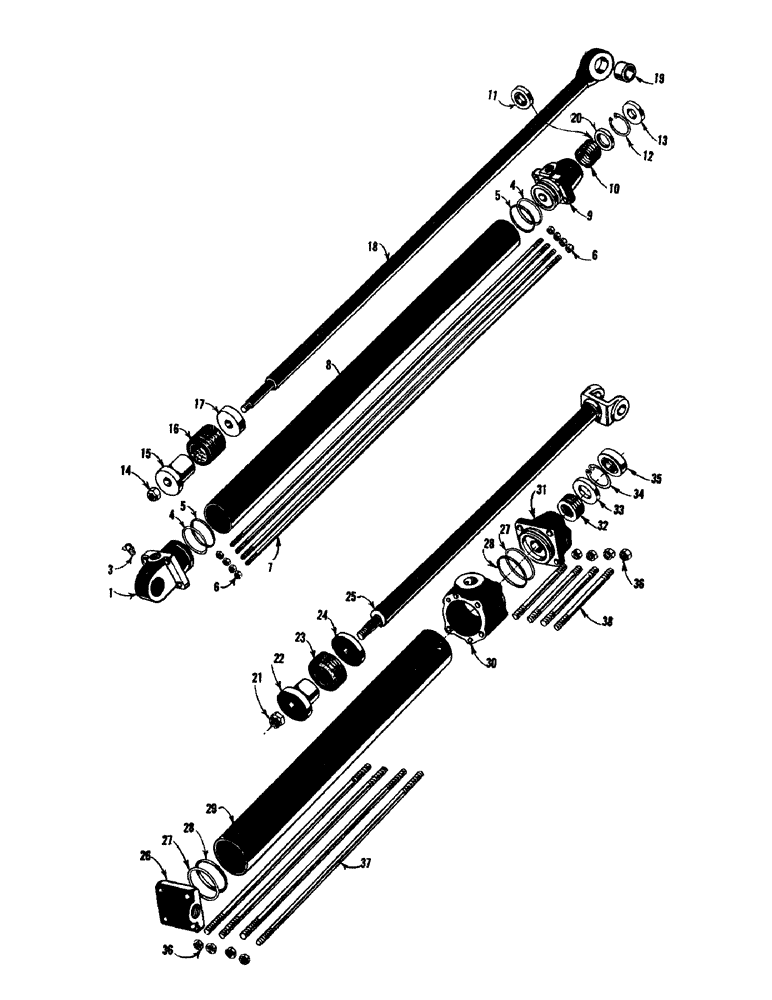 Схема запчастей Case 750 - (124) - HYDRAULIC CYLINDER ASSY (07) - HYDRAULIC SYSTEM