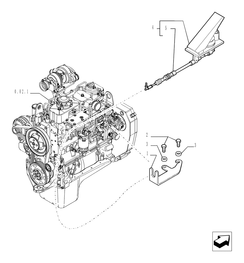 Схема запчастей Case TX842 - (1.10.1[01]) - THROTTLE CONTROL (10) - ENGINE