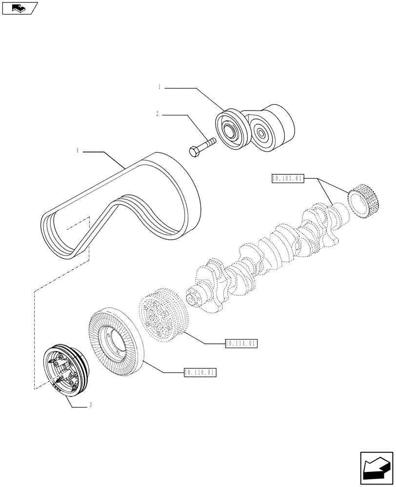 Схема запчастей Case F3AE0684K E910 - (10.103.03) - PULLEY - CRANKSHAFT - MY11 8120 (10) - ENGINE