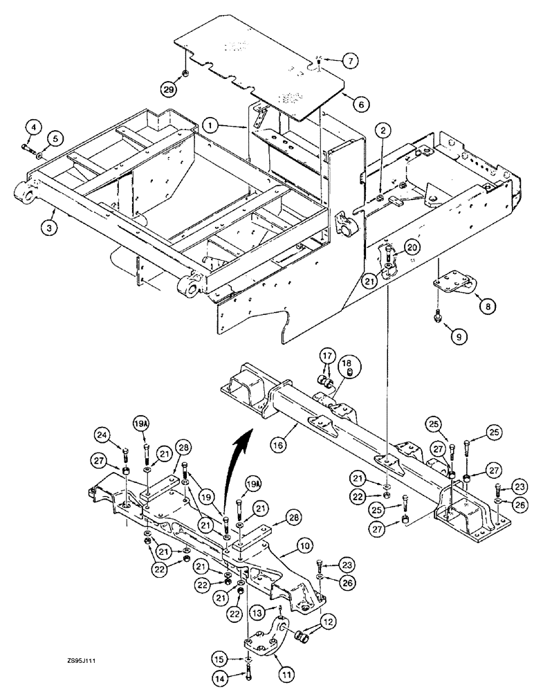 Схема запчастей Case 550E - (9-10) - MAIN, ENGINE, SEAT AND TANK FRAMES (09) - CHASSIS/ATTACHMENTS