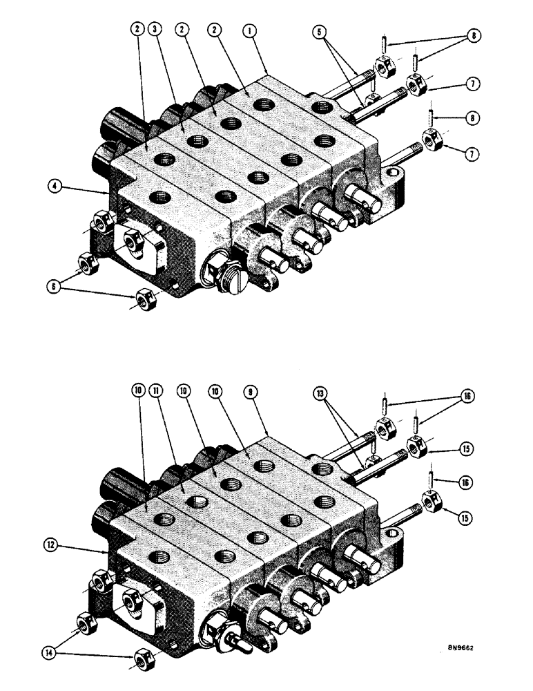 Схема запчастей Case 800 - (250) - R14055 AND 72361 EQUIPMENT CONTROL VALVES (07) - HYDRAULIC SYSTEM