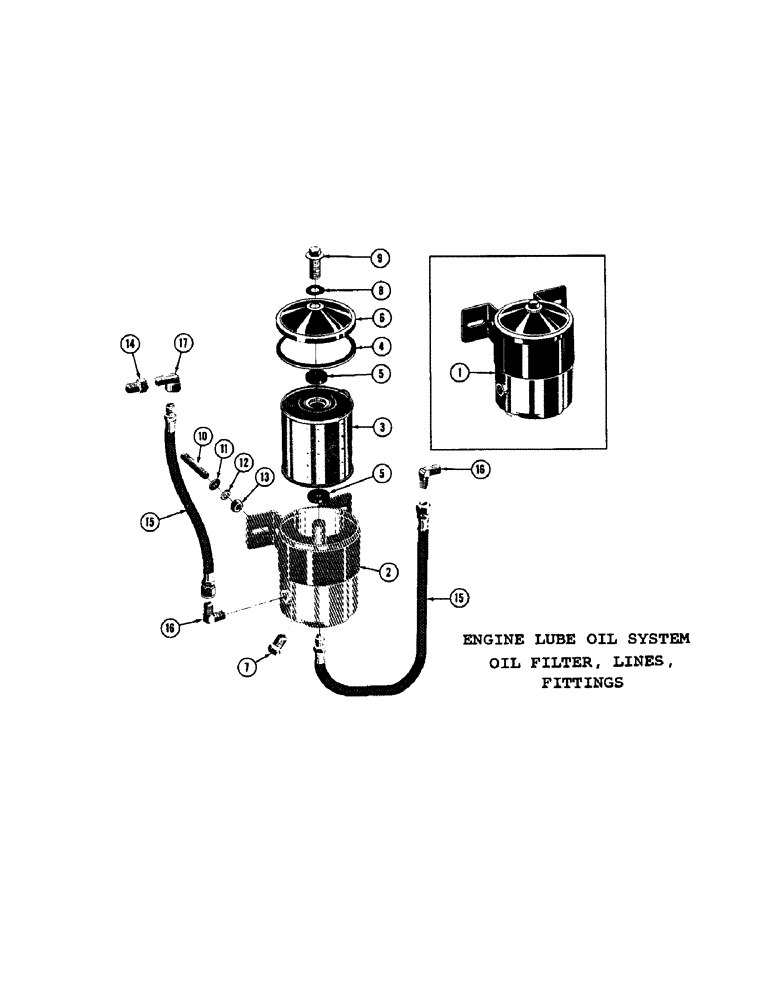 Схема запчастей Case 600 - (026[1]) - ENGINE LUBE OIL SYSTEM, OIL FILTER, LINES, FITTINGS (01) - ENGINE