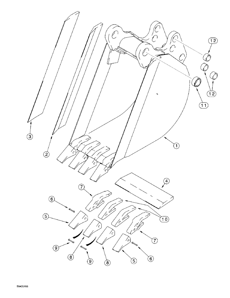 Схема запчастей Case 580L - (9-049) - UNIVERSAL BACKHOE BUCKETS (09) - CHASSIS/ATTACHMENTS