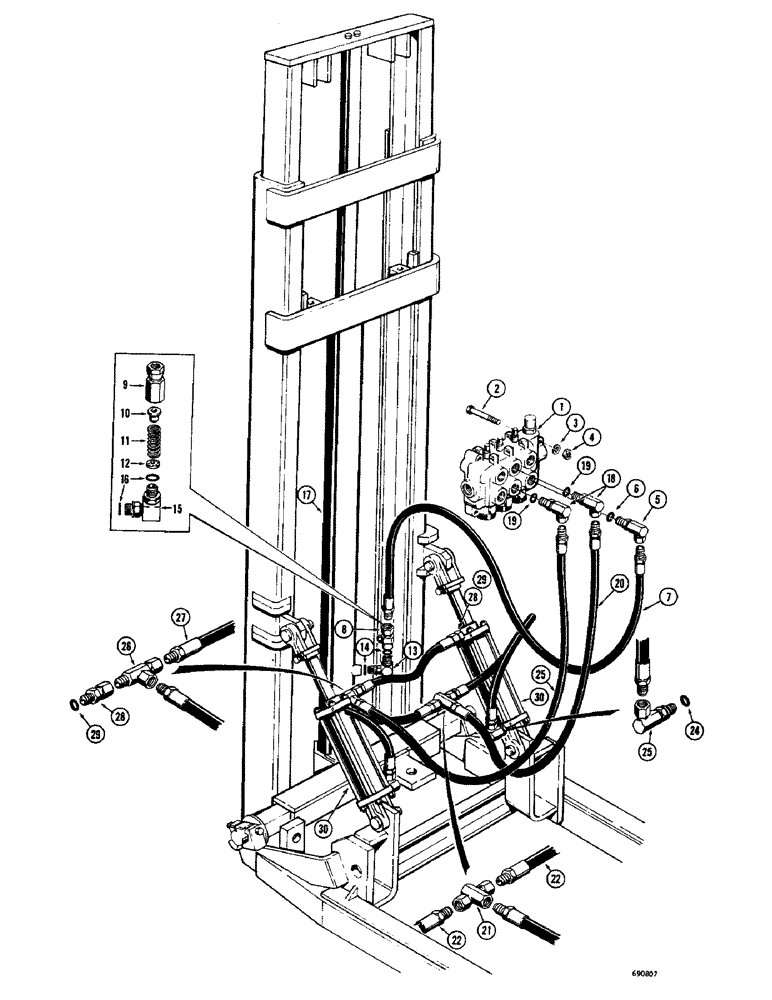 Схема запчастей Case 580 - (74) - LIFT AND TILT CYLINDER HYDRAULICS (35) - HYDRAULIC SYSTEMS