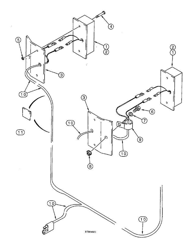 Схема запчастей Case 1825B - (4-35A) - LAMPS, FRONT SIDE, ITALIAN D.G.M. MODELS (04) - ELECTRICAL SYSTEMS