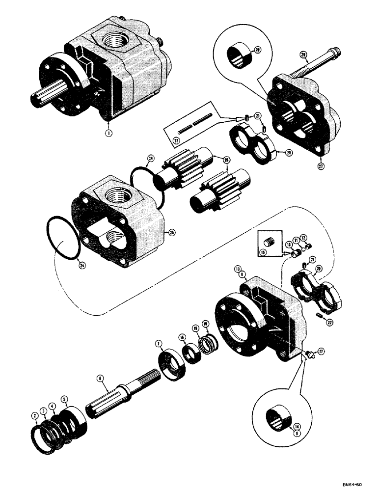 Схема запчастей Case 42 - (22) - D25347 HYDRAULIC PUMP 