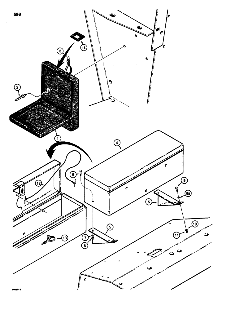 Схема запчастей Case 580D - (598) - OPERATORS MANUAL BOX AND TOOL BOX (09) - CHASSIS/ATTACHMENTS