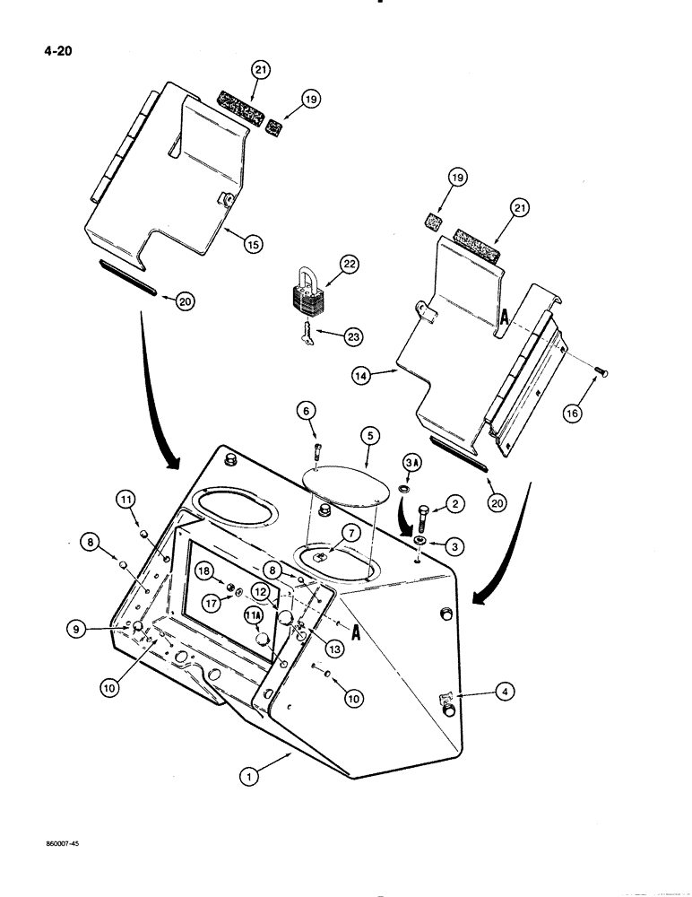 Схема запчастей Case 480E LL - (4-20) - INSTRUMENT PANEL AND COVERS (04) - ELECTRICAL SYSTEMS