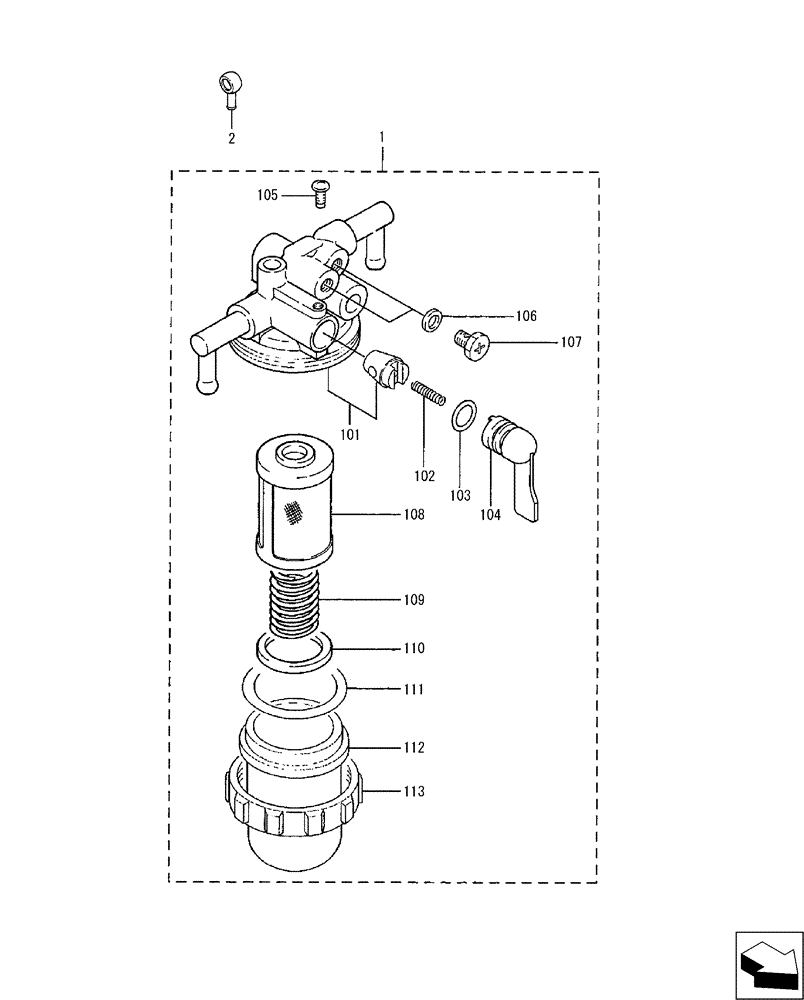 Схема запчастей Case CX17B - (08-019) - SEDIMENTER ASSY, WATER (10) - ENGINE