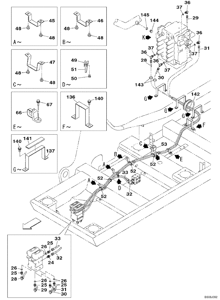 Схема запчастей Case CX800B - (08-21) - HYDRAULIC CIRCUIT - TRAVEL PILOT (08) - HYDRAULICS