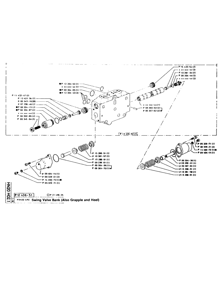 Схема запчастей Case 220CKS - (63) - SWING VALVE BANK (ALSO GRAPPLE AND HEEL) (07) - HYDRAULIC SYSTEM