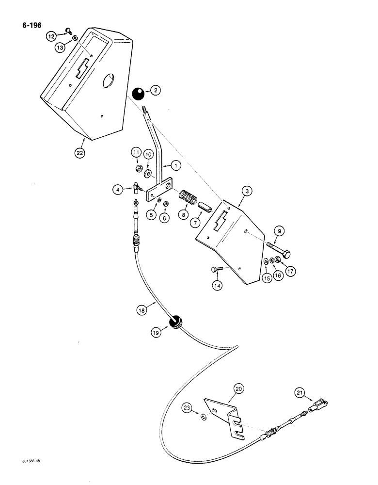 Схема запчастей Case 680K - (6-196) - TRANSMISSION RANGE CONTROL (06) - POWER TRAIN