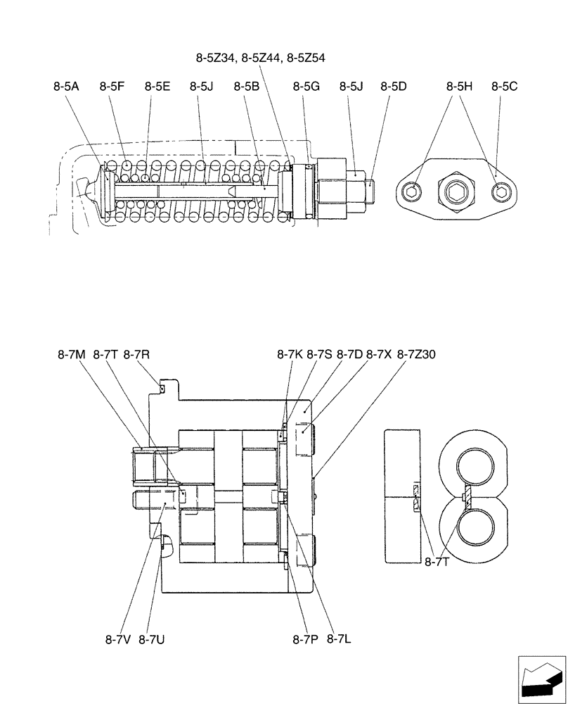 Схема запчастей Case CX36B - (01-028[04]) - POWER TAKE-OFF ASSY (35) - HYDRAULIC SYSTEMS