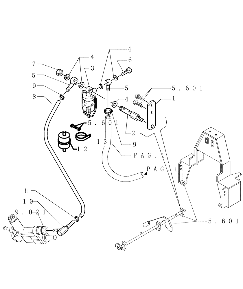 Схема запчастей Case 1850K LT - (0.510[02]) - FUEL TANK (01) - ENGINE