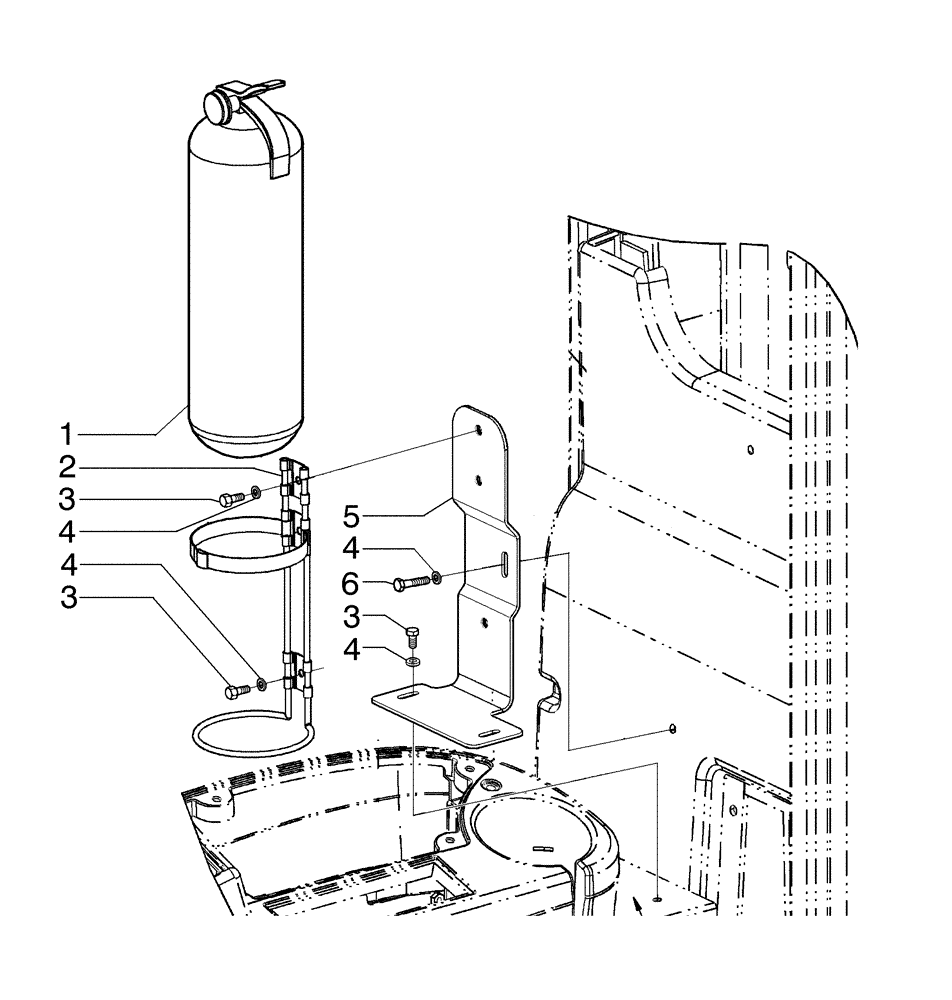 Схема запчастей Case 885B - (09-28[01]) - FIRE EXTINGUISHER (09) - CHASSIS/ATTACHMENTS