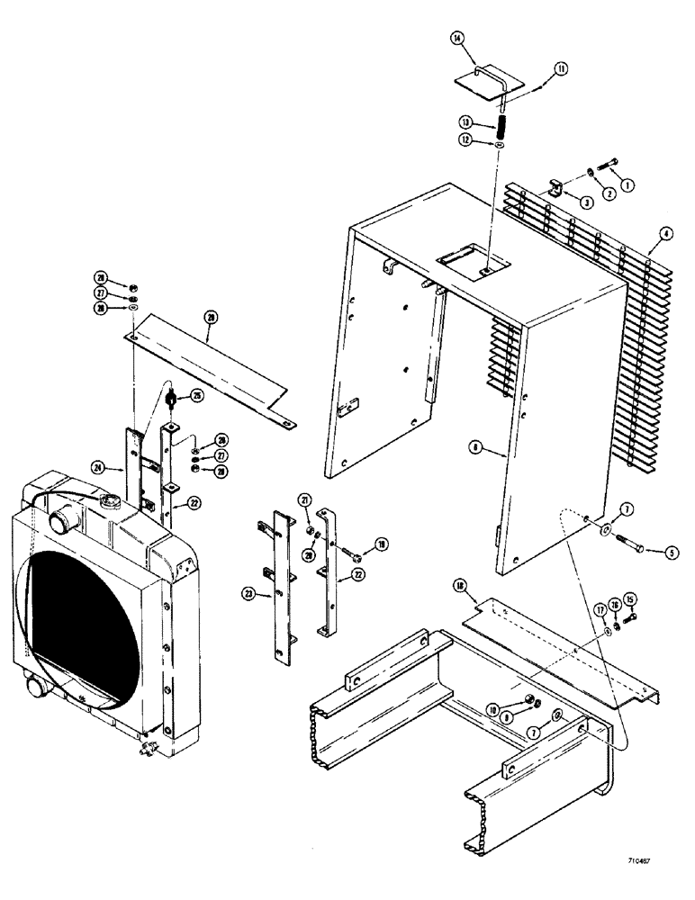 Схема запчастей Case 780 - (544) - RADIATOR FRAME AND GRILLE (09) - CHASSIS/ATTACHMENTS