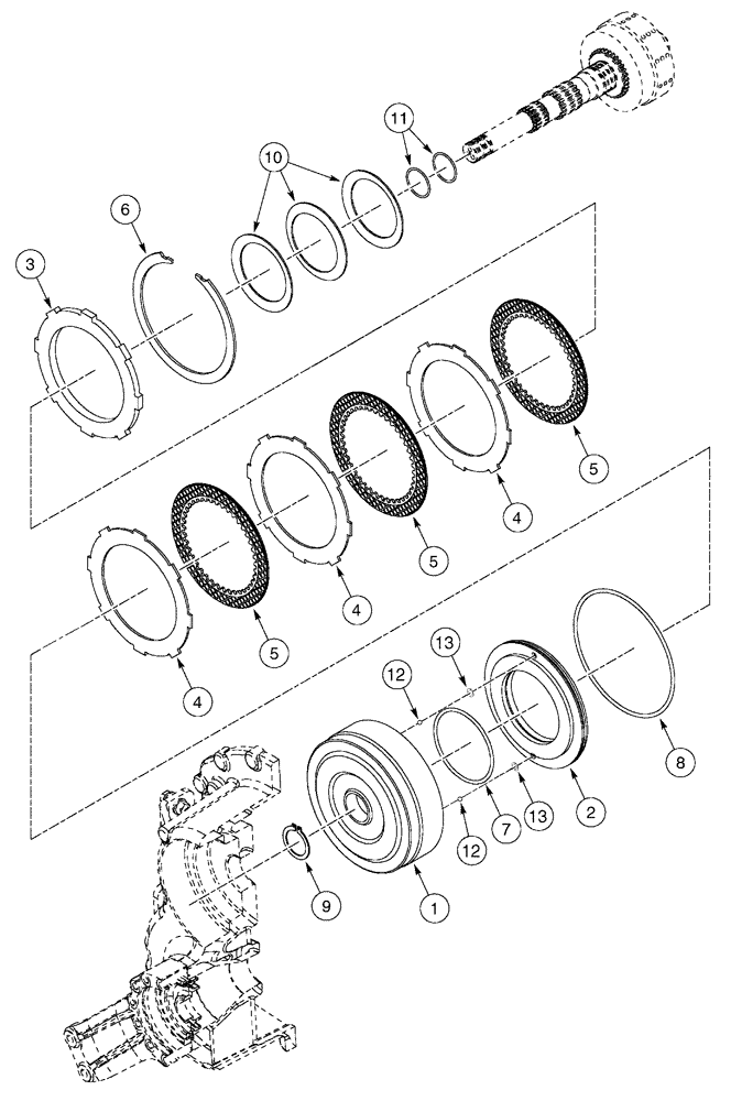 Схема запчастей Case 960 - (06-16) - TRANSMISSION CLUTCH, DRIVE RATIO (06) - POWER TRAIN