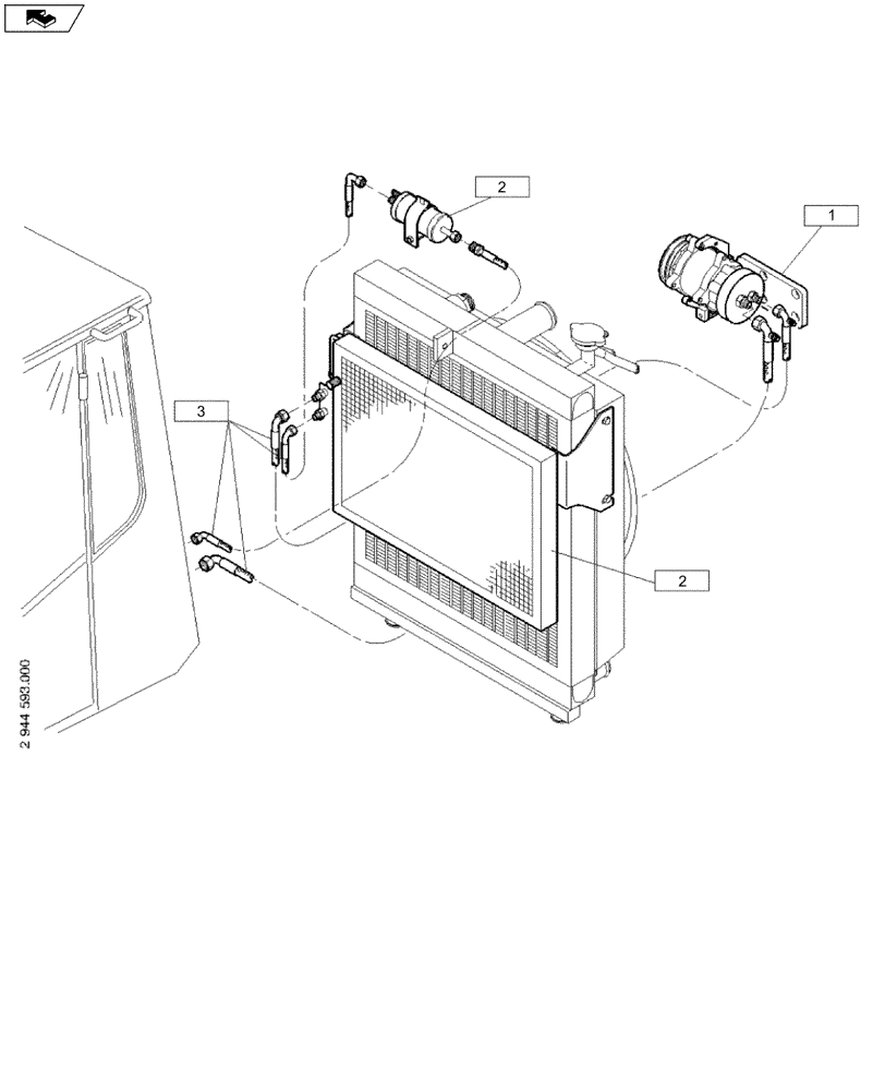 Схема запчастей Case 221D - (27.401[002]) - AIR CONDITION MOUNTING PARTS (OPTION) (S/N 581101-UP) (50) - CAB CLIMATE CONTROL