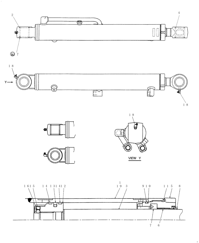 Схема запчастей Case CX31B - (HC700-01[1]) - CYLINDER BUCKET (35) - HYDRAULIC SYSTEMS