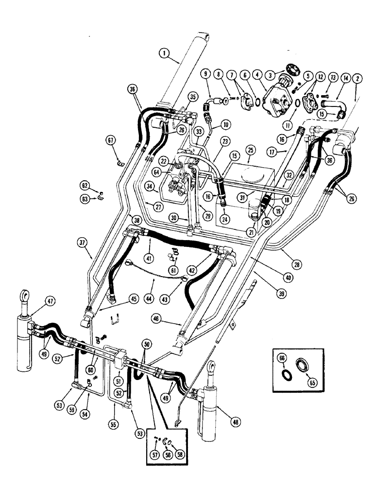 Схема запчастей Case W10 - (194) - THREE SPOOL VALVE HYDRAULIC SYSTEM (08) - HYDRAULICS