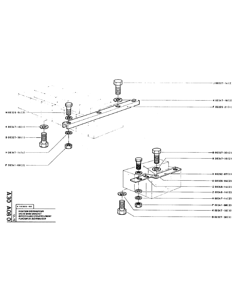 Схема запчастей Case TC45 - (010) - VALVE BANK BRACKET 