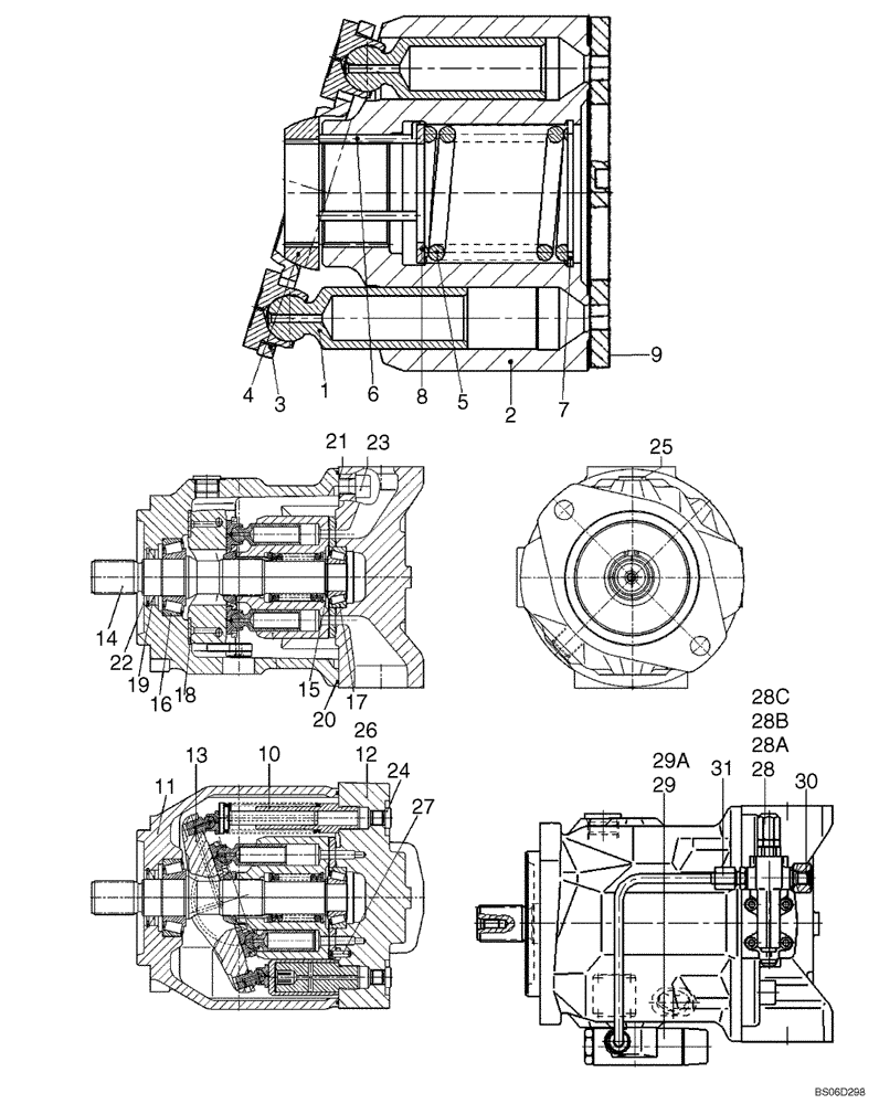 Схема запчастей Case 521D - (08-14) - PUMP ASSY (08) - HYDRAULICS