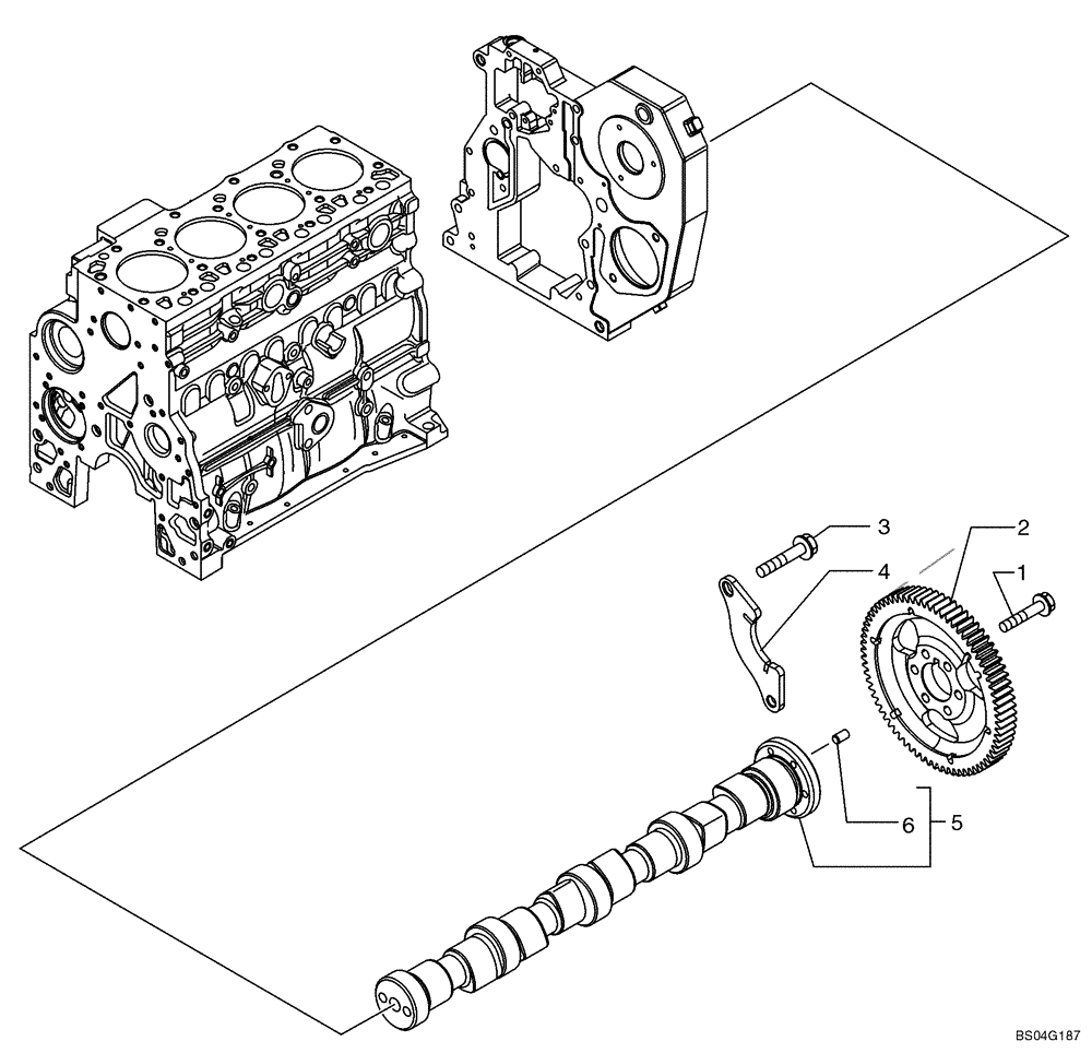 Схема запчастей Case 521D - (02-37) - CAMSHAFT (02) - ENGINE