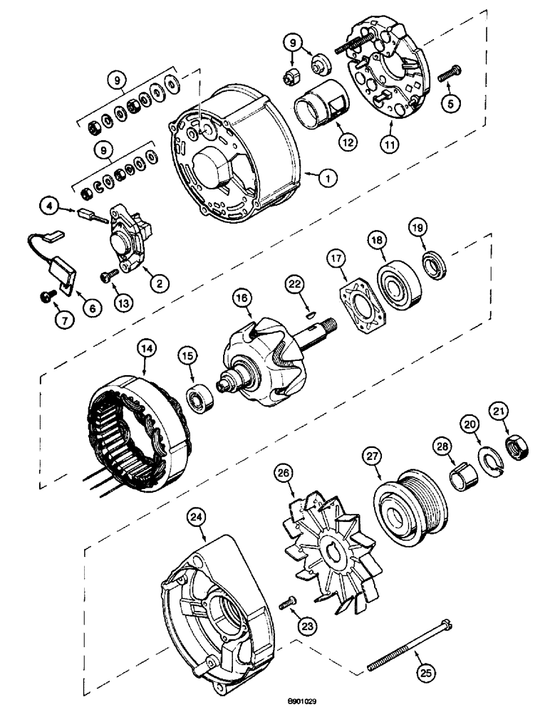 Схема запчастей Case 660 - (4-06) - ALTERNATOR - A187873 (04) - ELECTRICAL SYSTEMS